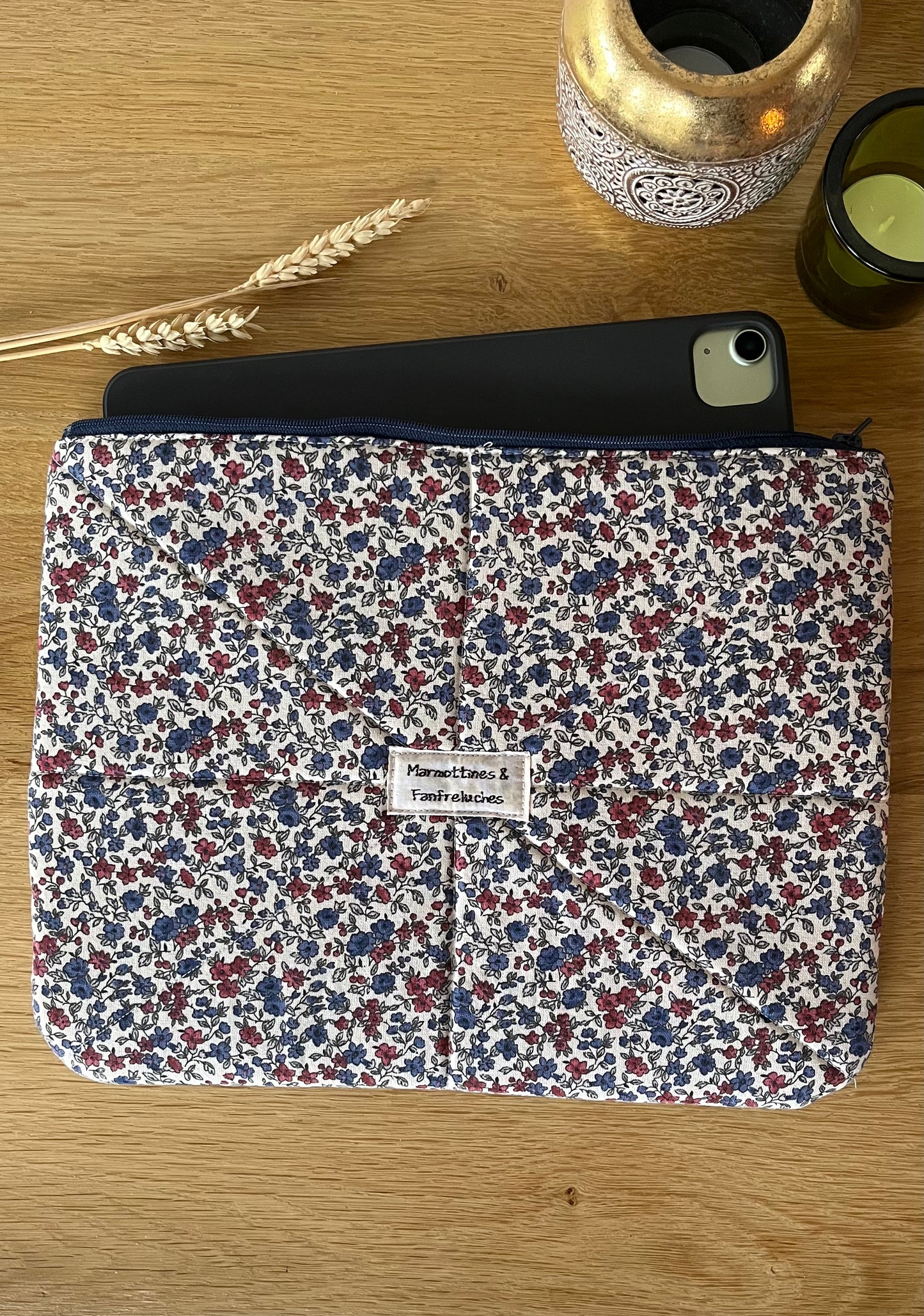 Housse tablette/iPad fait main en tissu