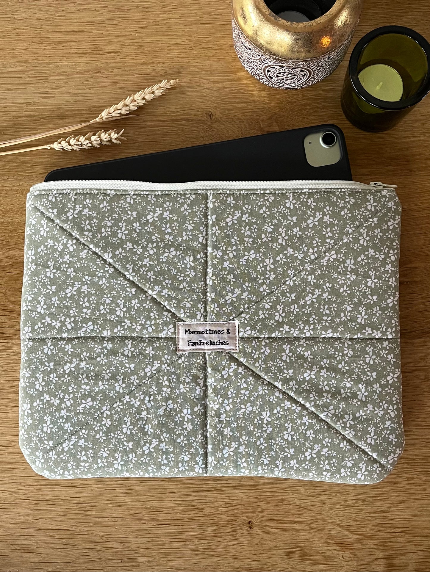 Housse tablette/iPad fait main en tissu