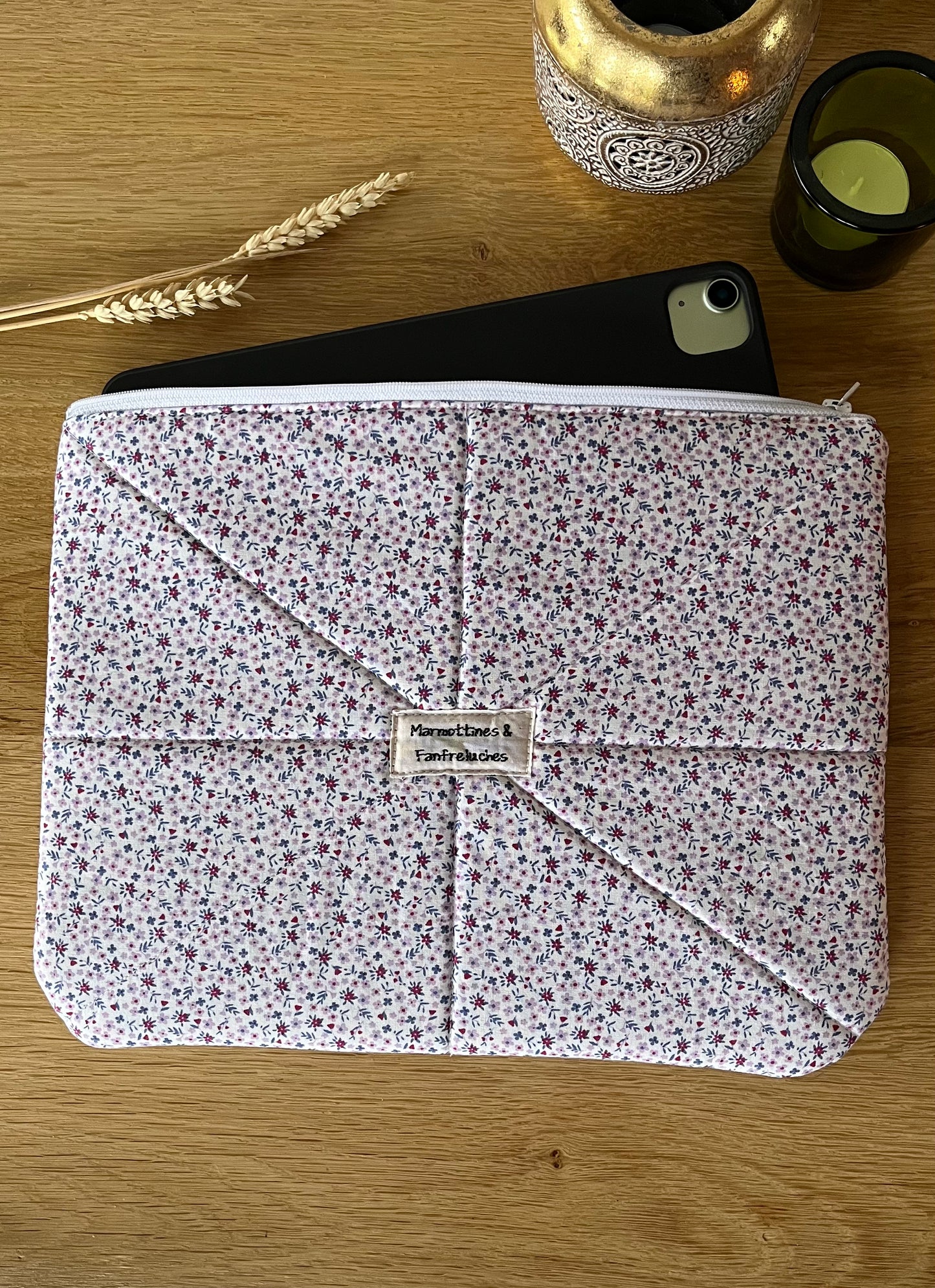 Housse tablette/iPad fait main en tissu