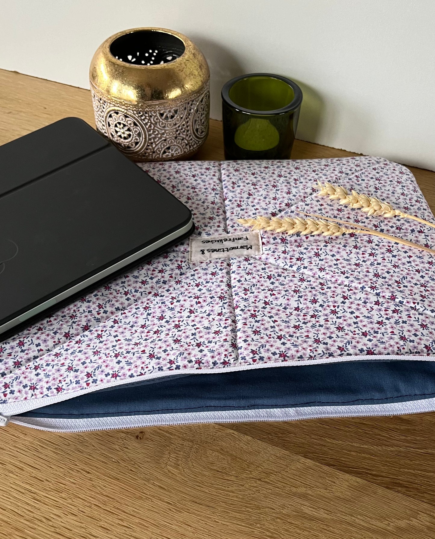 Housse tablette/iPad fait main en tissu
