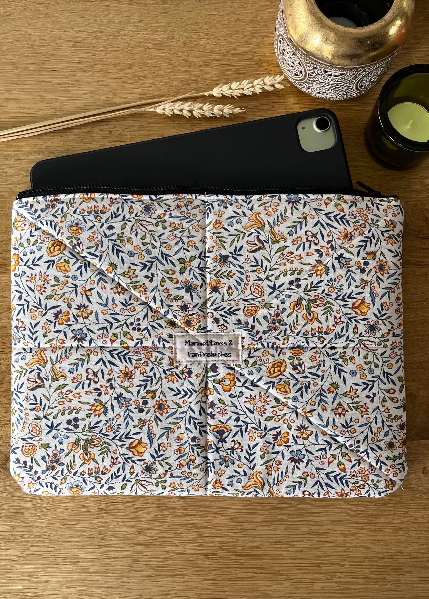 Housse tablette/iPad fait main en tissu