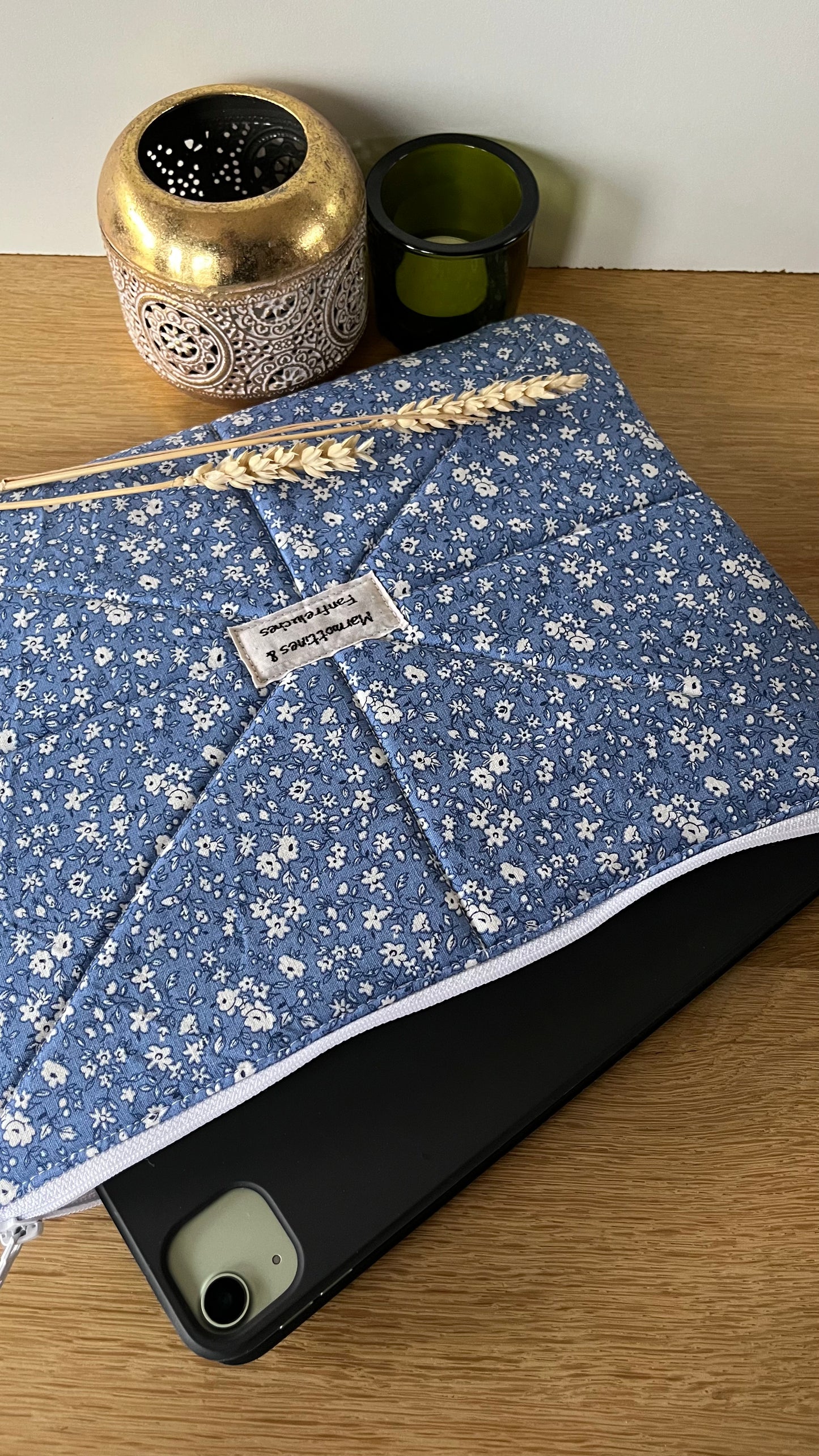 Housse tablette/iPad fait main en tissu