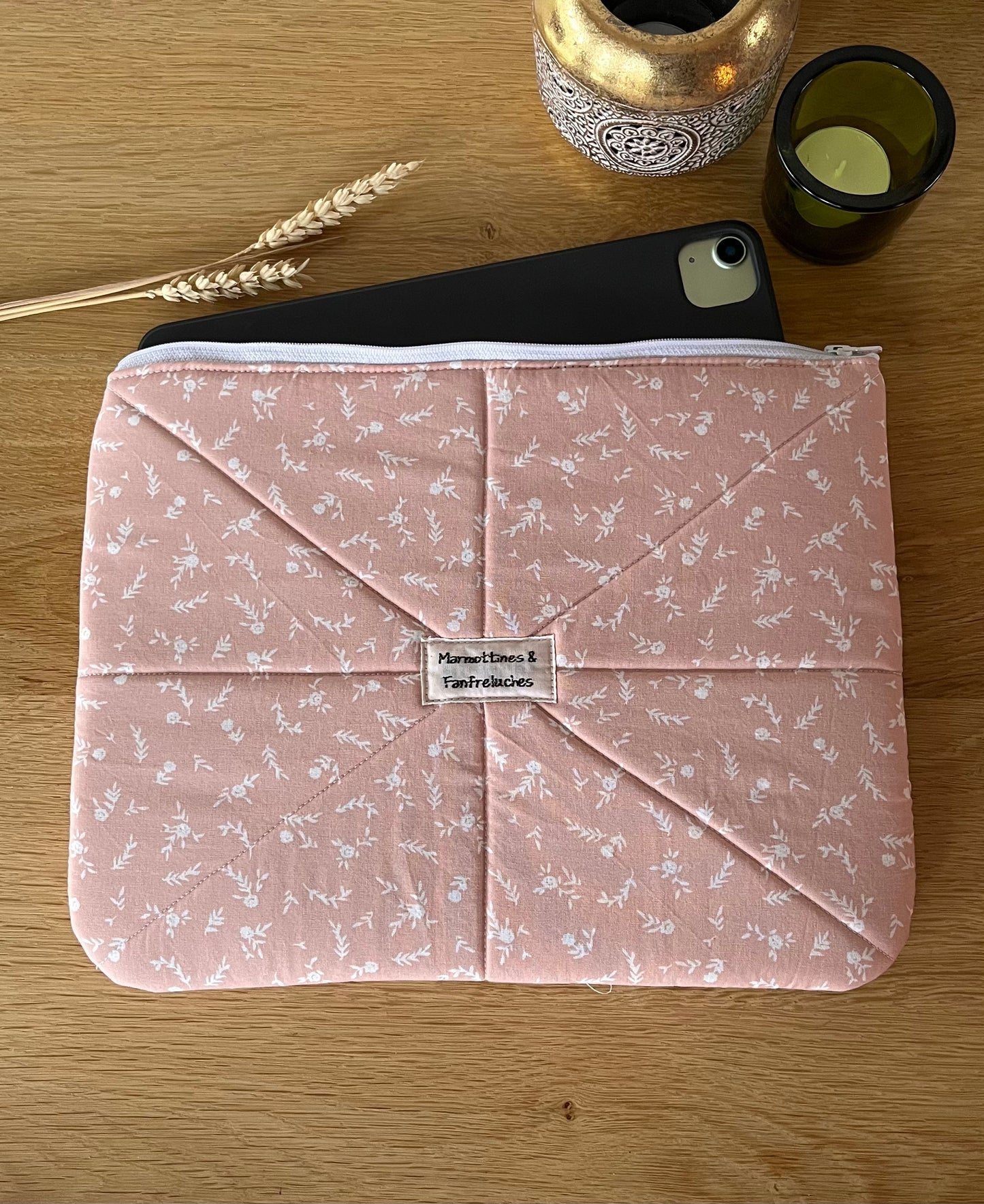 Housse tablette/iPad fait main en tissu