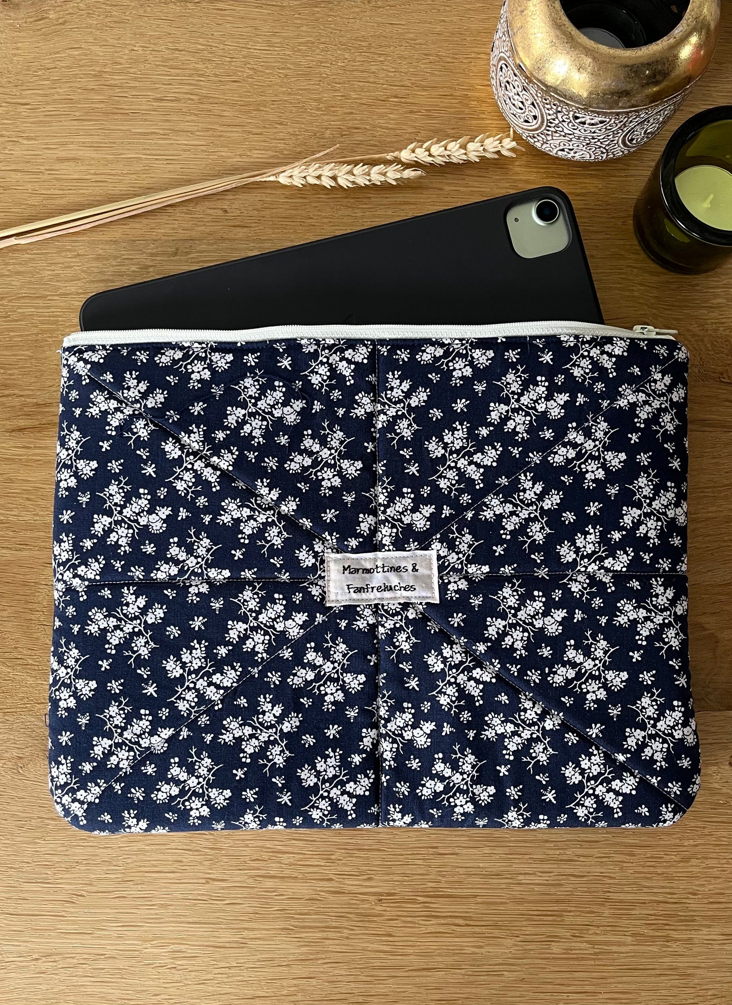 Housse tablette/iPad fait main en tissu