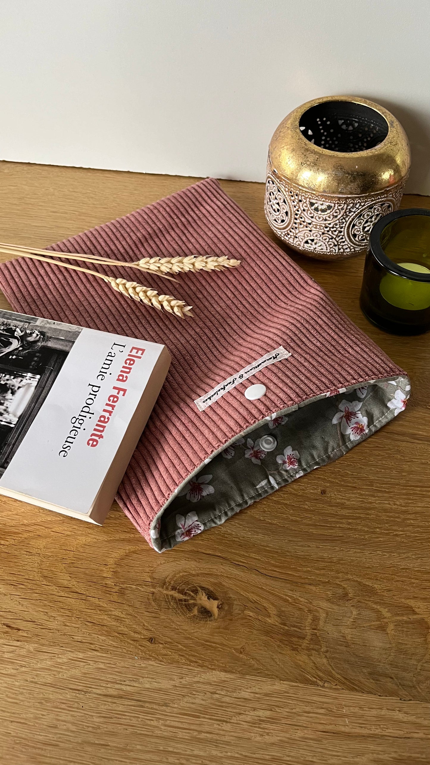Pochette livre poche velours côtelé 100% 🇫🇷