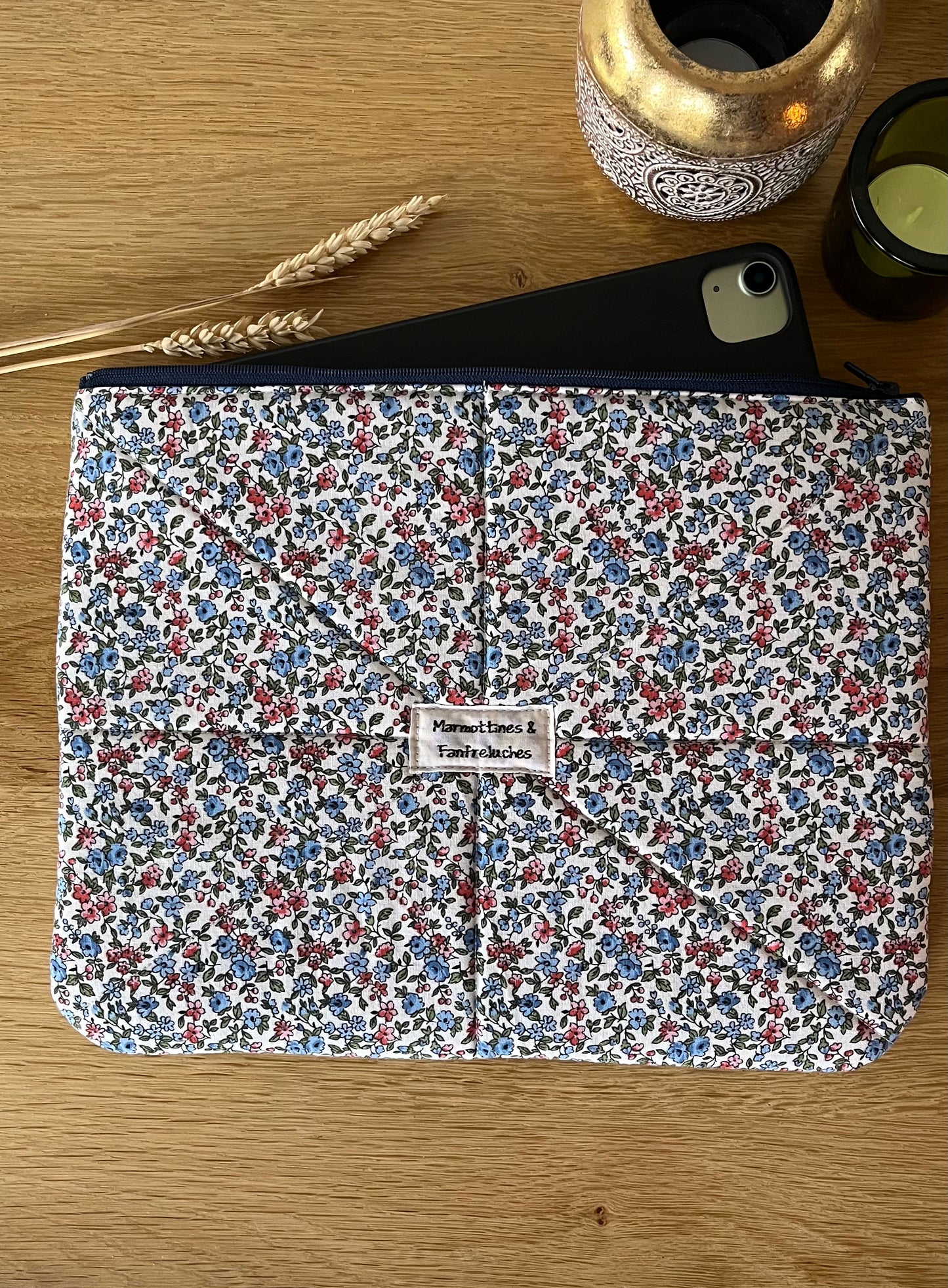 Housse tablette/iPad fait main en tissu